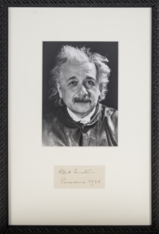 1931 Albert Einstein Signed Cut With Photo In Framed Display (JSA)
